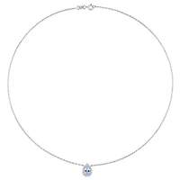 Julianna B 10K White Gold Sky Blue Topaz and White Topaz Necklace