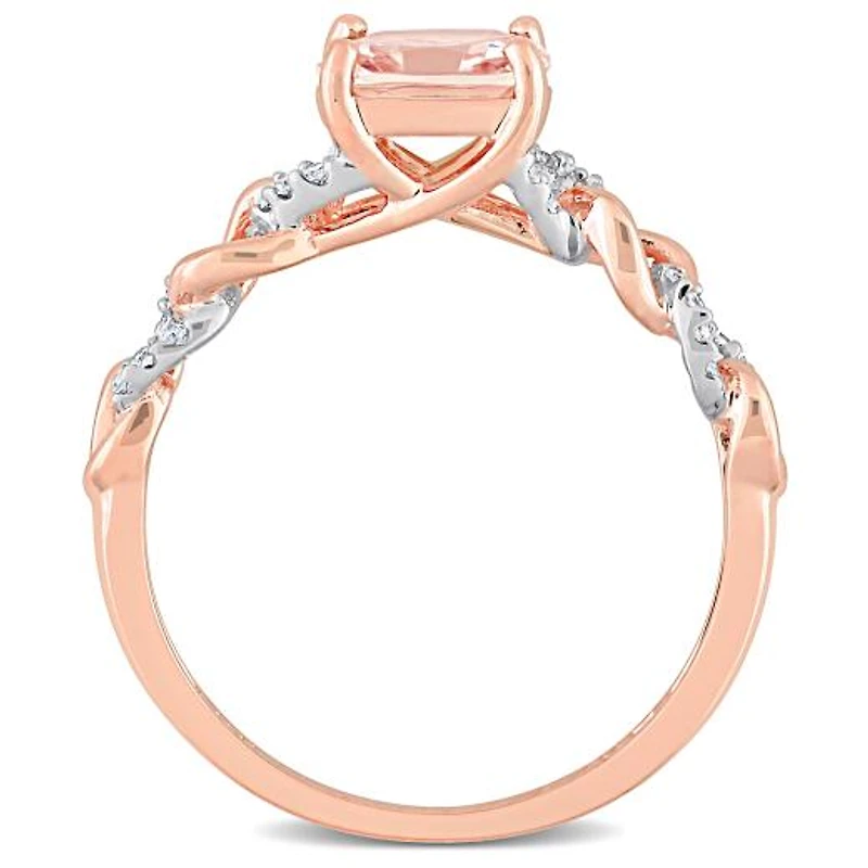 Julianna B 10K Rose Gold Morganite and Diamond Ring
