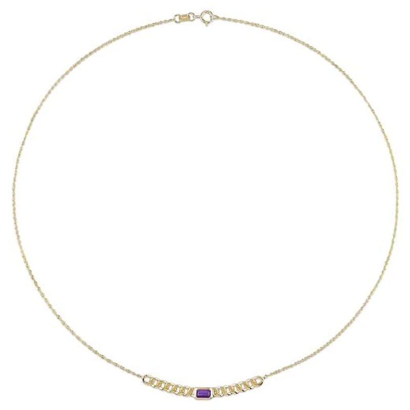 Julianna B 10K Yellow Gold Octagon Amethyst Necklace