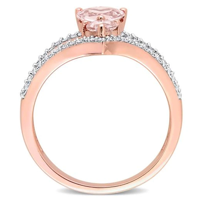 Julianna B 10K Rose Gold Morganite and Diamond Ring