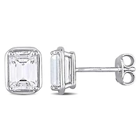 Julianna B Sterling Silver Created White Sapphire Stud Earrings
