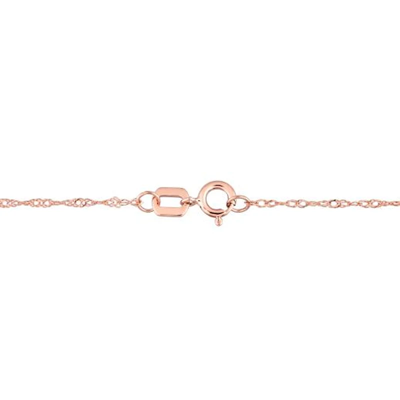 Julianna B 10K Rose Gold Oval Amethyst and Diamond Necklace