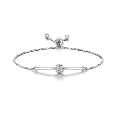Sterling Silver Cubic Zirconia Bolo Bracelet