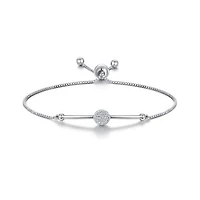 Sterling Silver Cubic Zirconia Bolo Bracelet