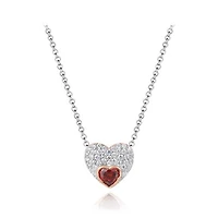 Sterling Silver 19" Double Heart Pendant