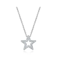 Sterling Silver 19" Cubic Zirconia Star Pendant
