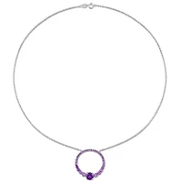Julianna B Sterling Silver Amethyst Circle of Life 18" Pendant