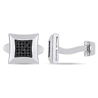 Julianna B Sterling Silver Black Diamond Pave Cufflinks