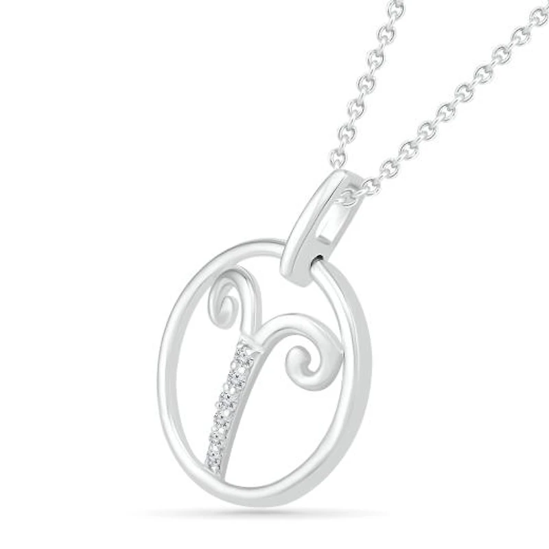 Sterling Silver Aries Diamond Pendant