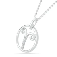 Sterling Silver Aries Diamond Pendant