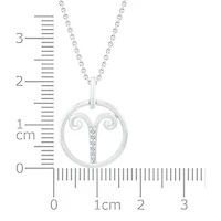 Sterling Silver Aries Diamond Pendant
