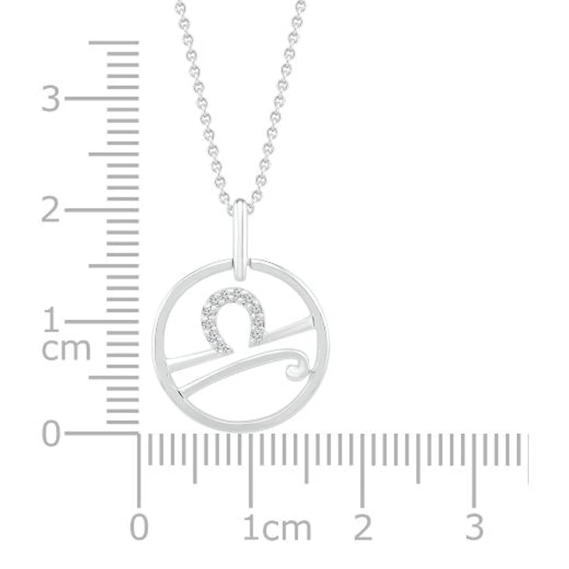 Sterling Silver Libra Diamond Pendant