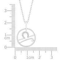 Sterling Silver Libra Diamond Pendant