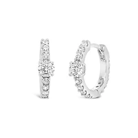 Sterling Silver Cubic Zirconia Hoop Earrings