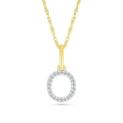 10K Yellow Gold & Diamond "O" Initial Pendant