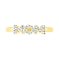10K Yellow Gold Diamond Mom Ring