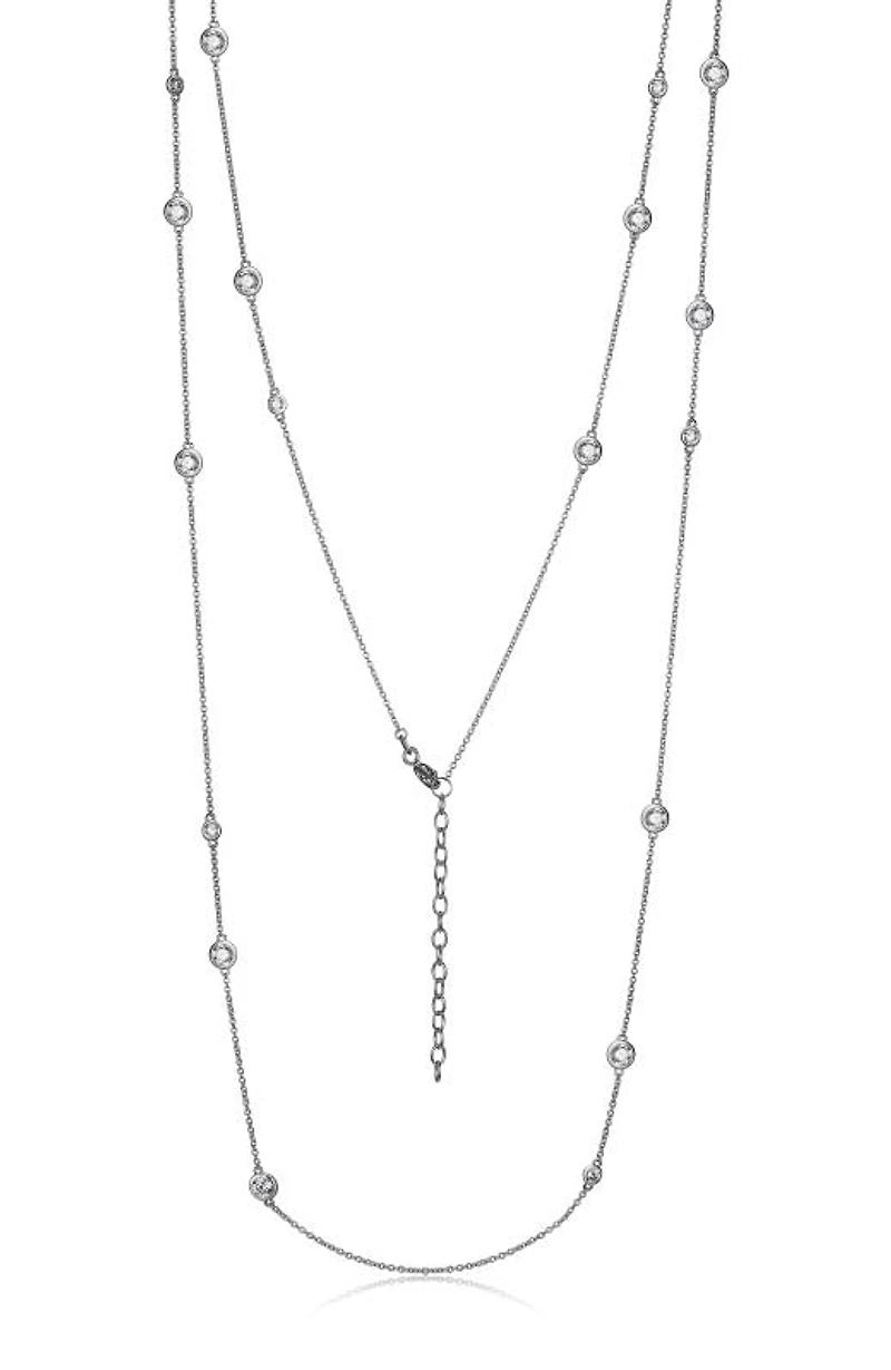 Reign Bezel Set Stations Necklace