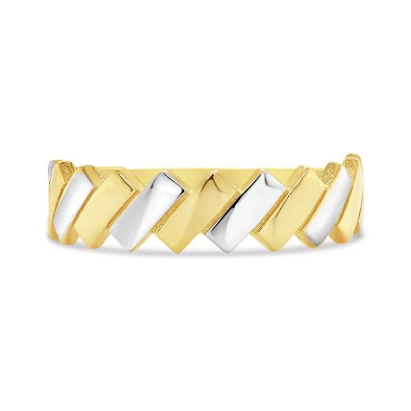10K Yellow & White Gold Bar Ring