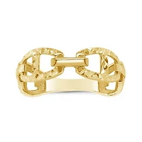 10K Yellow Gold Diamond Cut Link Ring