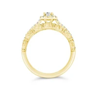 Diamond Revelations 14K Yellow Gold 1.00CTW Oval Diamond Bridal Ring