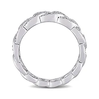 Julianna B Sterling Silver 0.11CTW Diamond Link Ring