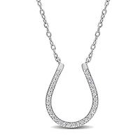 Julianna B Sterling Silver 0.15CTW Diamond Horseshoe Necklace