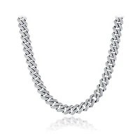 Sterling Silver Cubic Zirconia 20" Set Curb Chain