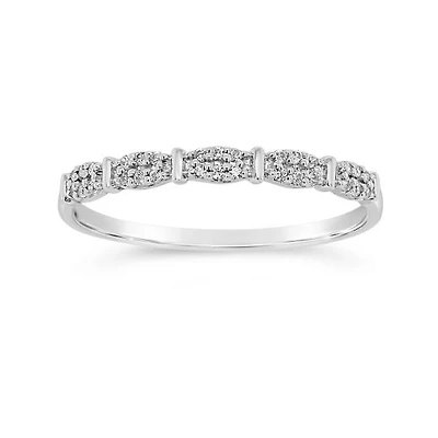 10K White Gold Diamond Stackable Ring