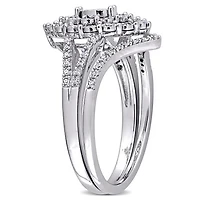Julianna B Sterling Silver 0.27CTW Diamond Bridal Set