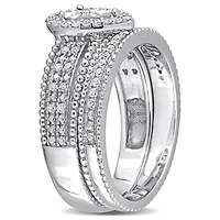 Julianna B Sterling Silver 0.33CTW Diamond Bridal Set