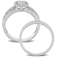 Julianna B Sterling Silver 0.33CTW Diamond Bridal Set