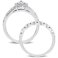 Julianna B Sterling Silver 0.22CTW Diamond Bridal Set