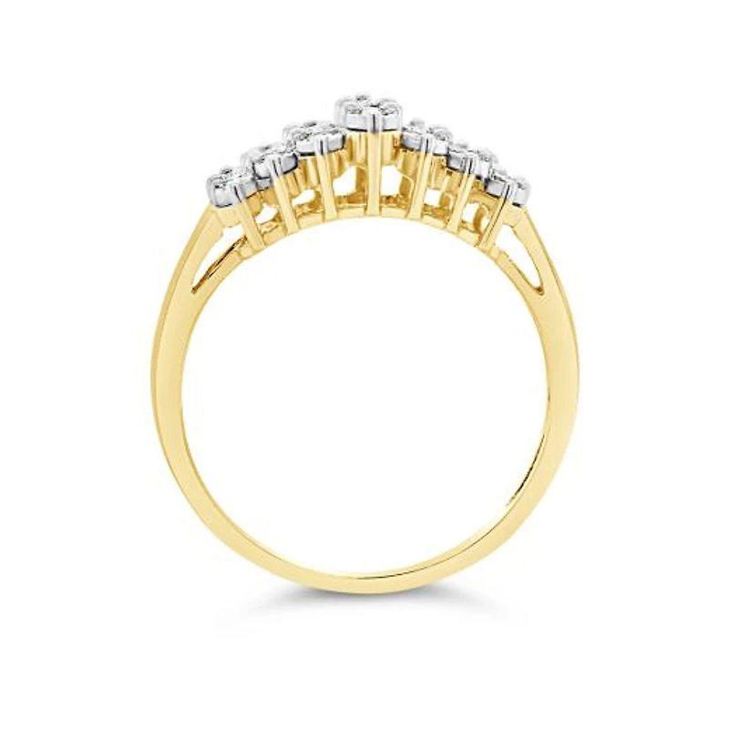 10K Yellow and White Gold 0.10CTW Diamond Band