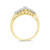 10K Yellow and White Gold 0.10CTW Diamond Band