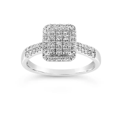 10K White Gold 0.50CTW Diamond Fashion Ring