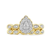 10K Yellow Gold 0.34CTW Pear Shaped Diamond Bridal Set