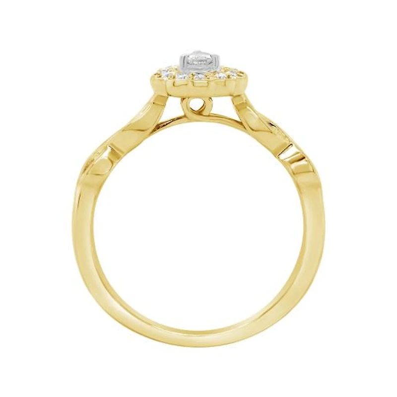 10K Yellow Gold 0.34CTW Pear Shaped Diamond Bridal Set