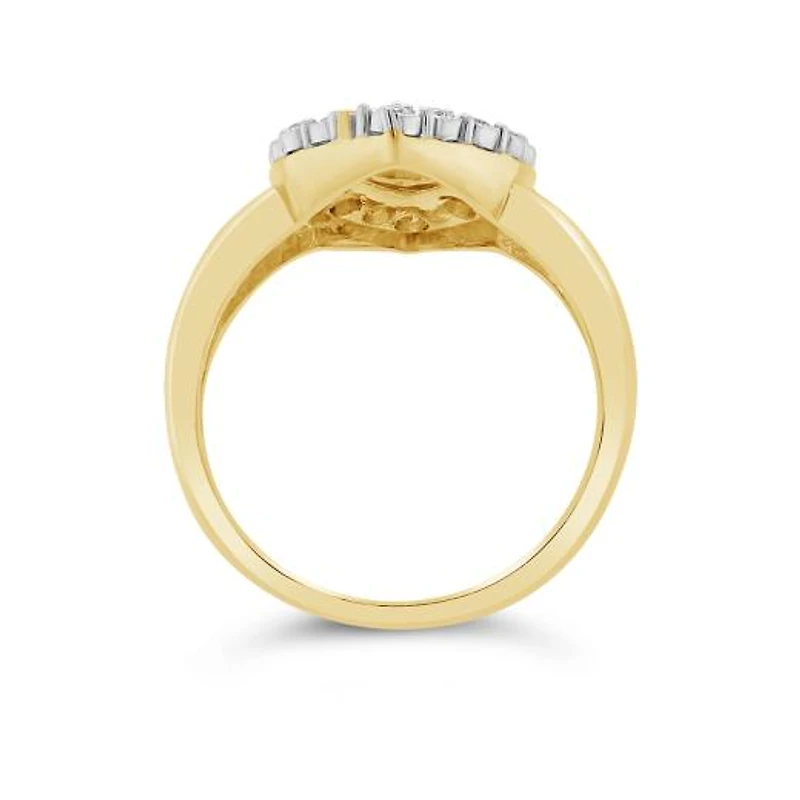 10K Yellow And White Gold 0.16CTW Diamond Fashion Ring
