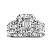 10K White Gold 1.25CTW Diamond Bridal Set