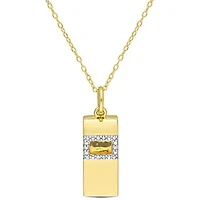 Julianna B Yellow Plated Sterling Silver Diamond Whistle Pendant