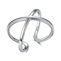 Sterling Silver Cross-over Ring