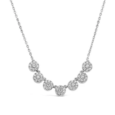 10K White Gold 0.45CTW Diamond Bouquet Necklace