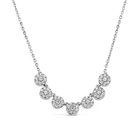 10K White Gold 0.45CTW Diamond Bouquet Necklace