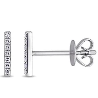Julianna B 14K White Gold Diamond Bar Earrings