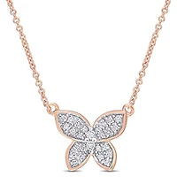 Julianna B 10K Rose Gold 0.13CTW Diamond Butterfly Pendant