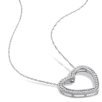 Julianna B 14K White Gold 0.22CTW Diamond Heart Pendant