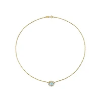 Julianna B 10K Yellow Gold 0.08CTW Diamond & Blue Ethiopian Opal Necklace