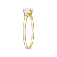 Julianna B 10K Yellow Gold 0.02CTW Diamond & Opal 3 Stone Ring