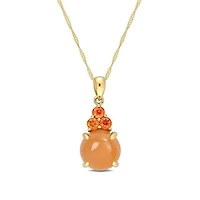 Julianna B 14K Yellow Gold Orange Moonstone & Orange Sapphire Necklace