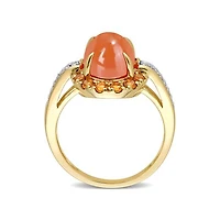 Julianna B 14K Yellow Gold Diamond, Orange Moonstone & Madeira Citrine Ring